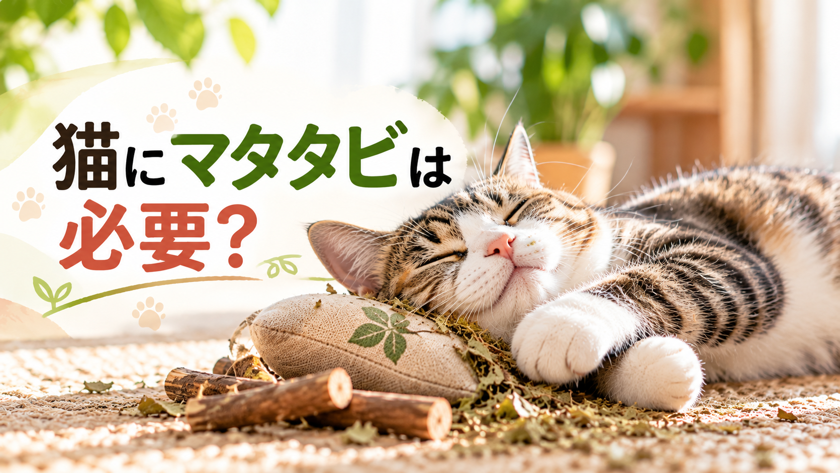 猫にマタタビは必要？マタタビ入りのおもちゃに寄り添う猫